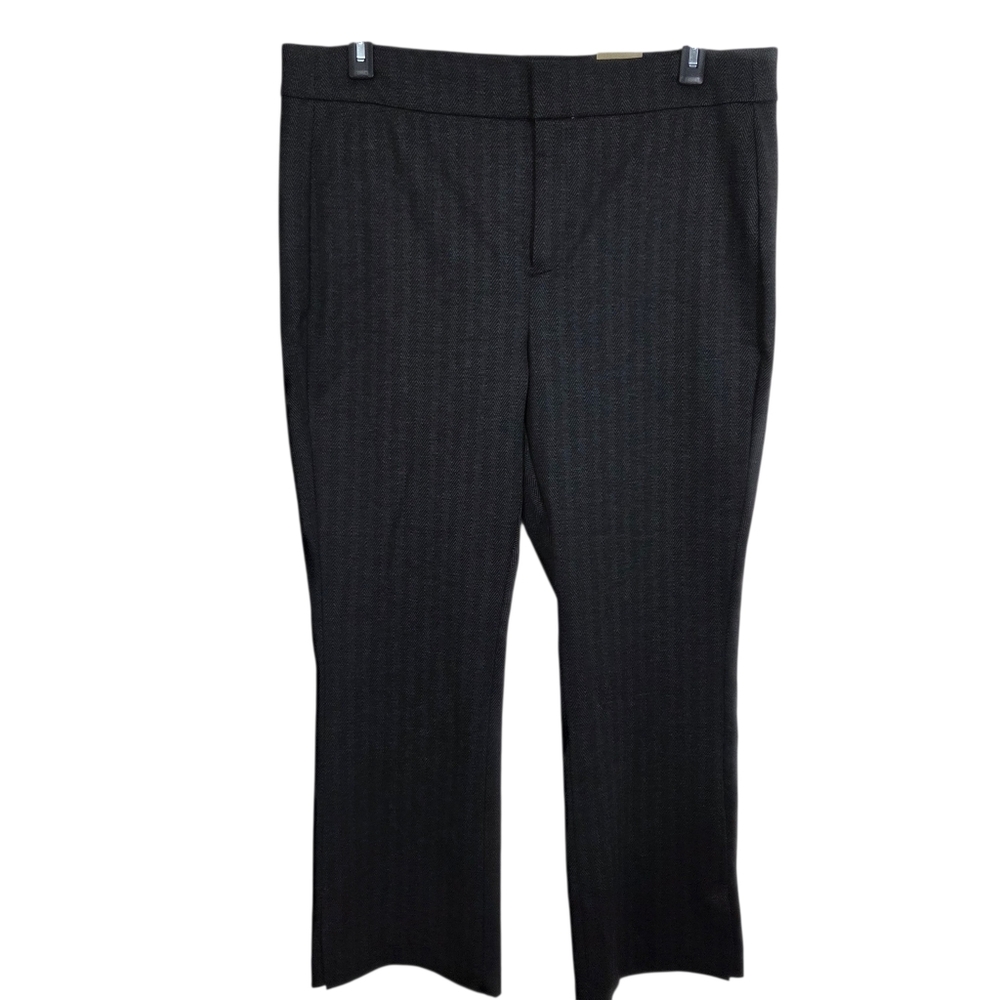 NWT Chico's Aspen Grid Bootcut Ponte Pants Grey Herringbone Office Size XL 16